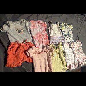 Assorted Baby Onesies and Shorts Set